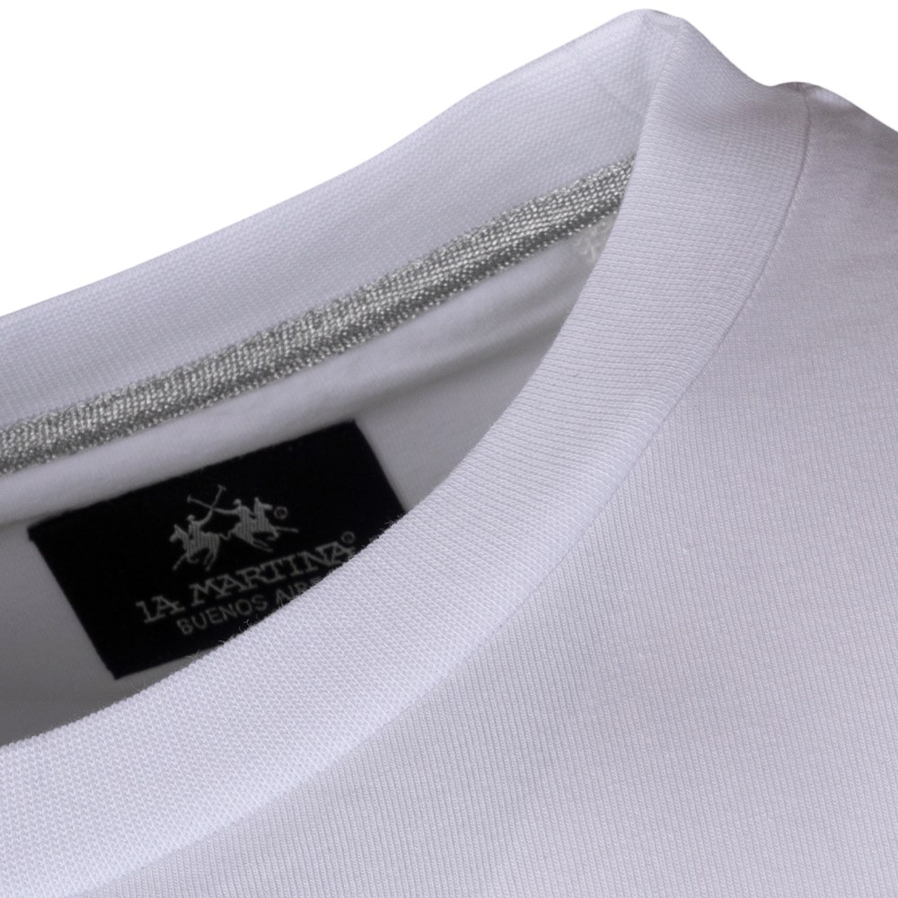 La Martina Λευκό T-shirt C Neck - 3LMYMR305