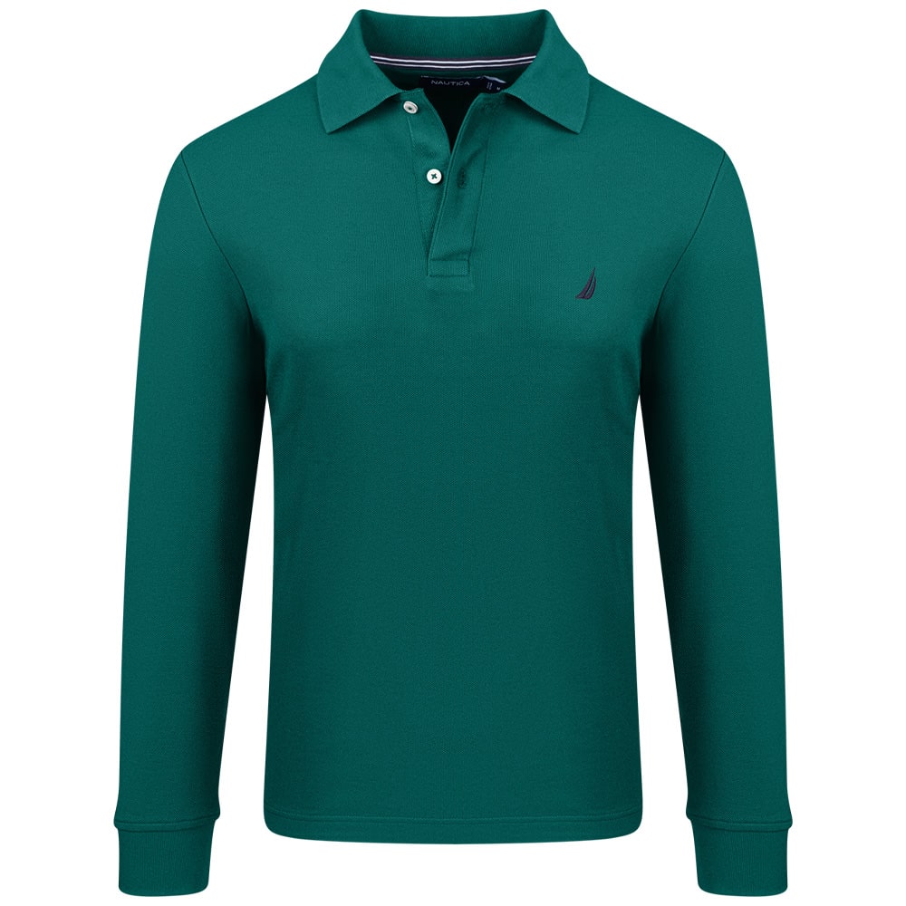Nautica Πράσινο Μακρυμάνικο polo - 3NC47104K