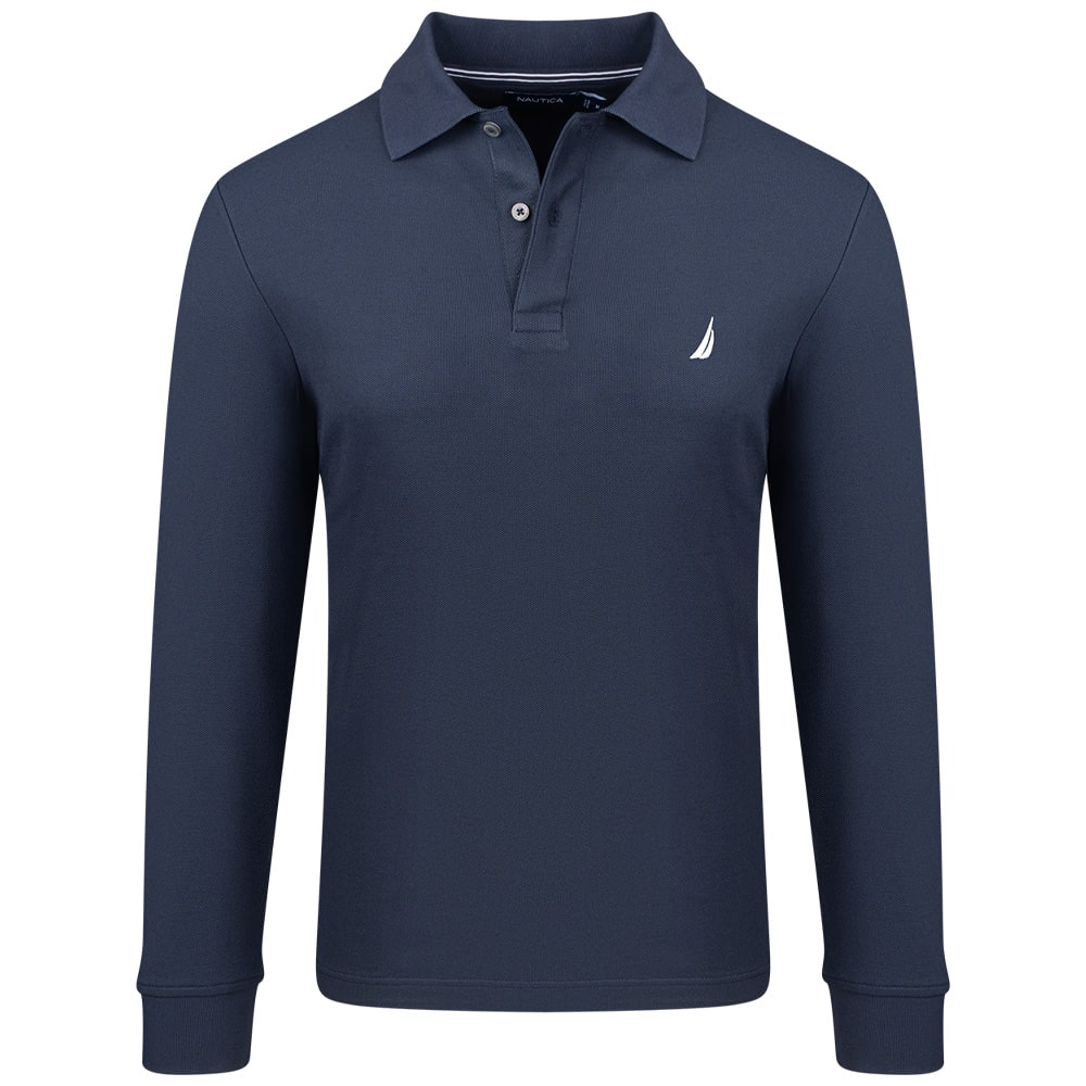 Nautica Μπλε Μακρυμάνικο polo - 3NCK47104