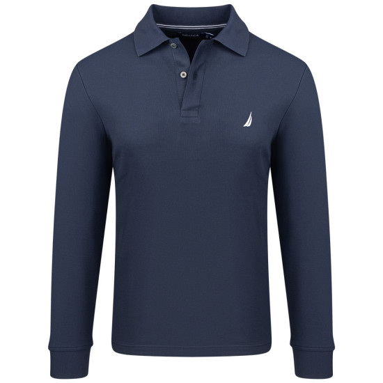 Nautica Μπλε Μακρυμάνικο polo - 3NCK47104