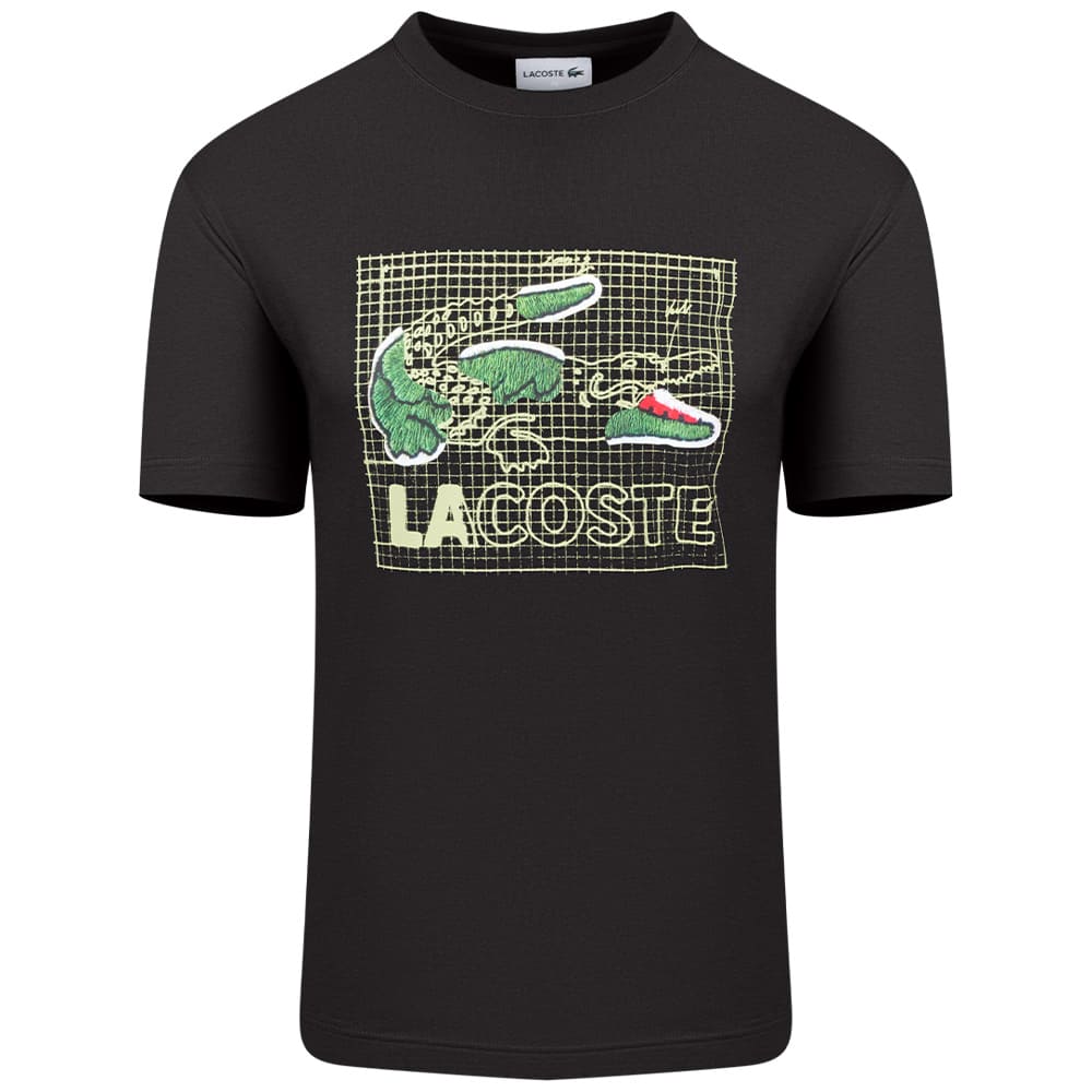 Lacoste Μαύρο T-shirt C Neck - 3TH1446