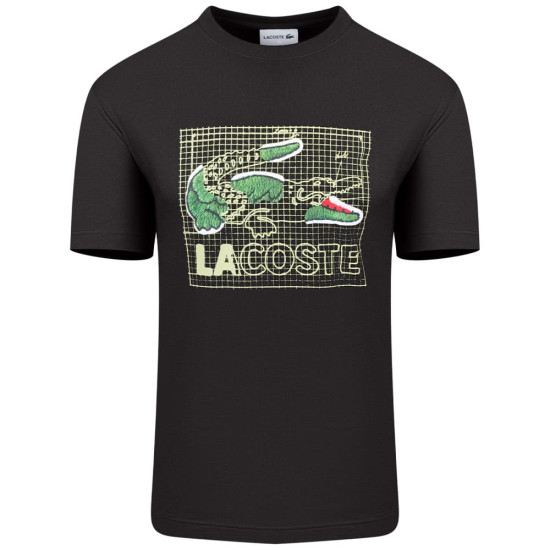 Lacoste Μαύρο T-shirt C Neck - 3TH1446