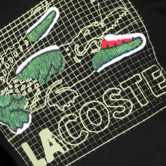 Lacoste Μαύρο T-shirt C Neck - 3TH1446