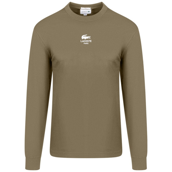 Lacoste Λαδί Μπλούζα C Neck - 3TH8135