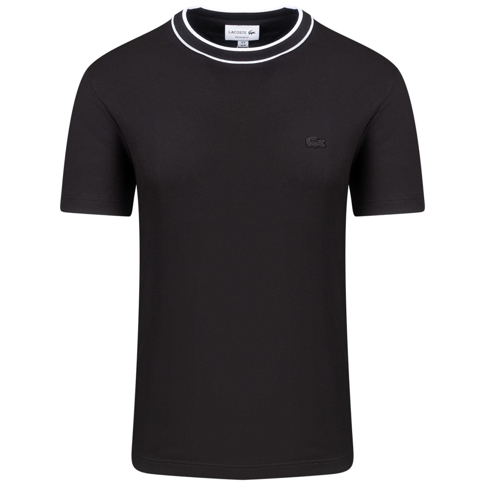 Lacoste Μαύρο T-shirt C Neck - 3TH8174