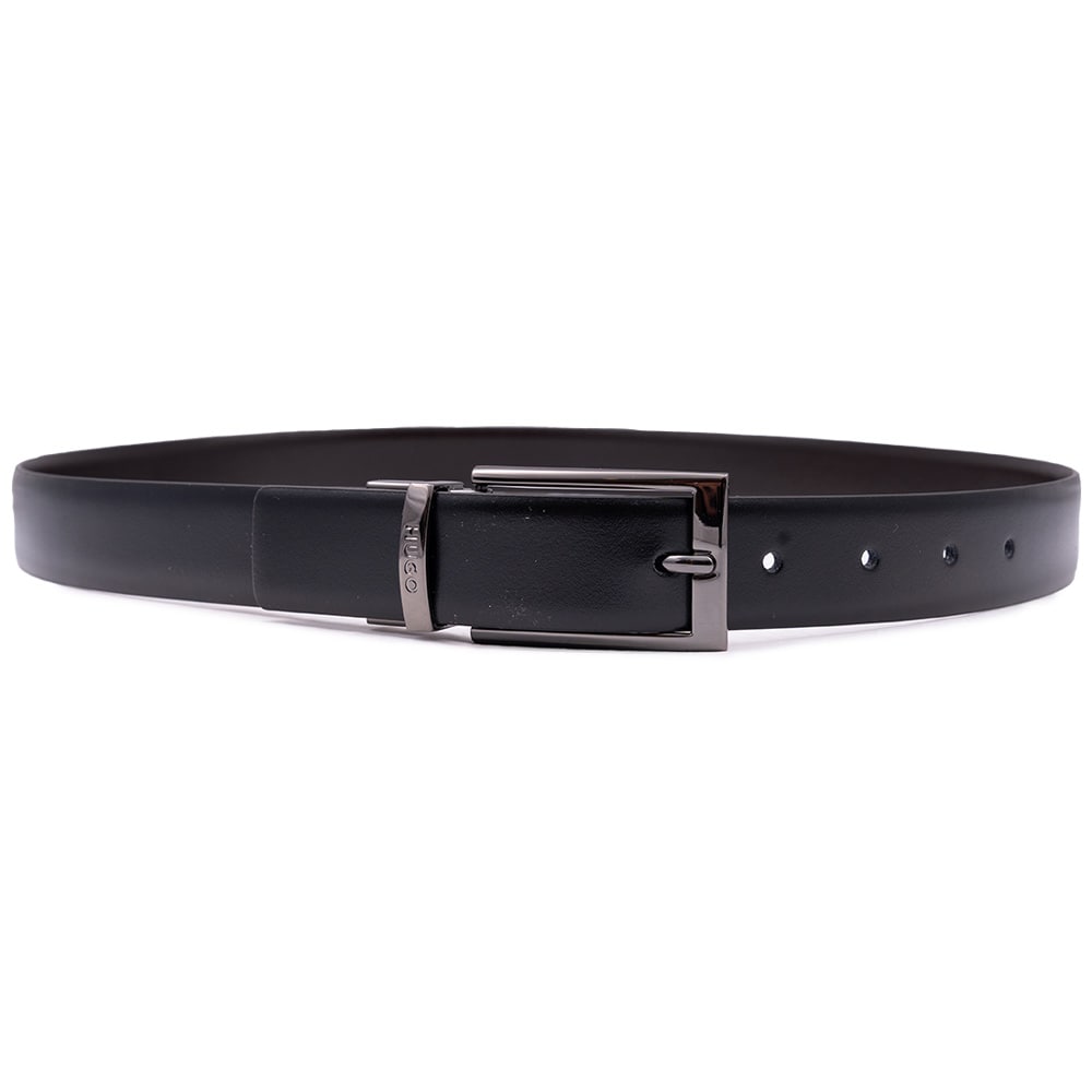HUGO Μαύρο Καφέ Ζώνη Elvio-U Reversible Belt 100% Leather - 50307803