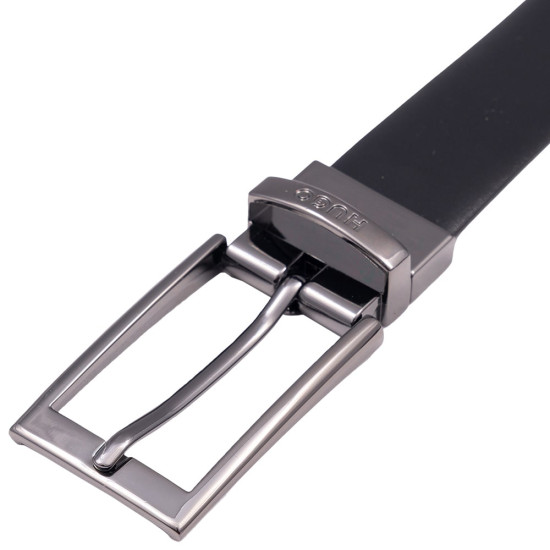 HUGO Μαύρο Καφέ Ζώνη Elvio-U Reversible Belt 100% Leather - 50307803