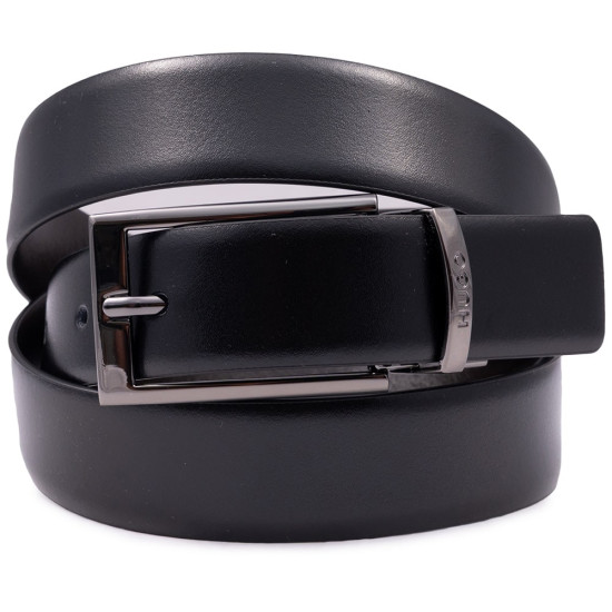 HUGO Μαύρο Καφέ Ζώνη Elvio-U Reversible Belt 100% Leather - 50307803