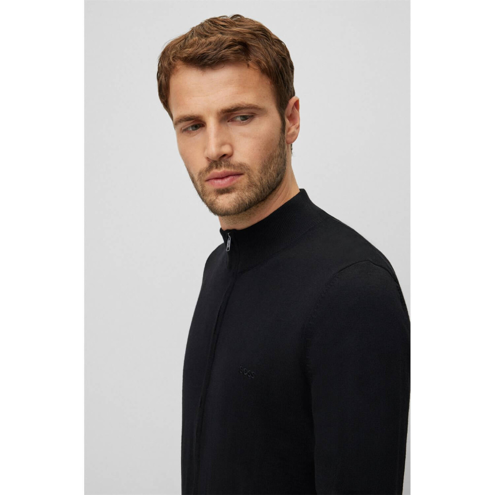 Boss Μαύρη Ζακέτα Πλεκτή 100% Virgin Wool - 50476347