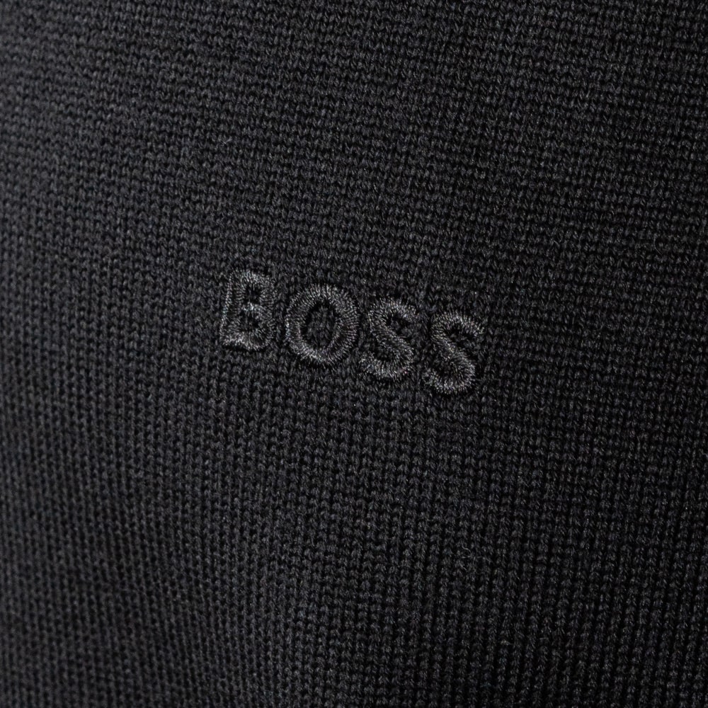 Boss Μαύρο Πουλόβερ C Neck 100% Wool - 50476364