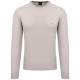 Boss Εκρού Πουλόβερ C Neck 100% Wool - 50476364