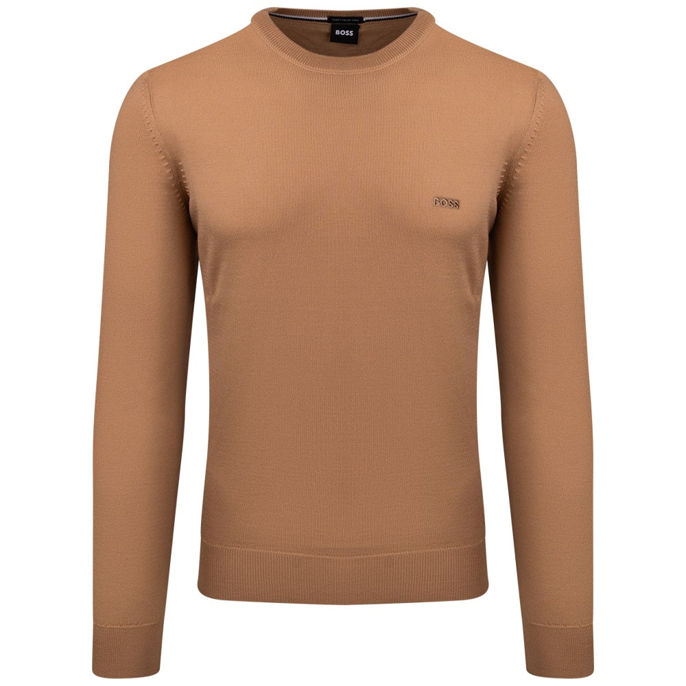 Boss Μπεζ Πουλόβερ C Neck 100% Wool - 50476364