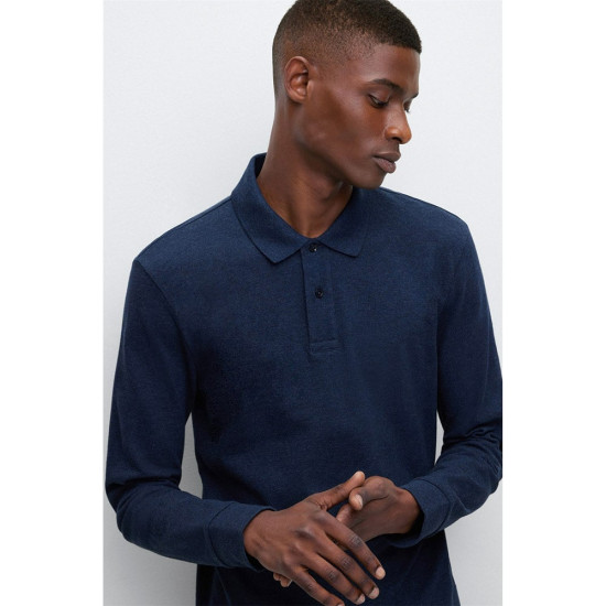 Boss Μπλε Μακρυμάνικο polo - 50477302