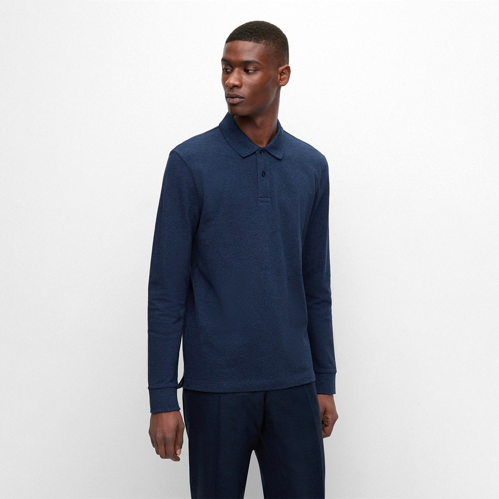 Boss Μπλε Μακρυμάνικο polo - 50477302