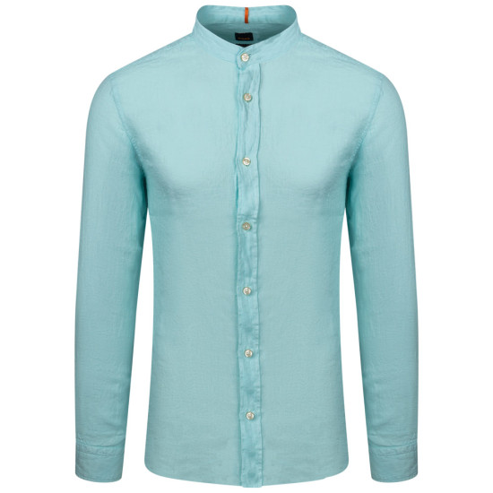 Boss Θαλασσί Πουκάμισο Mao100% Linen - 50489339