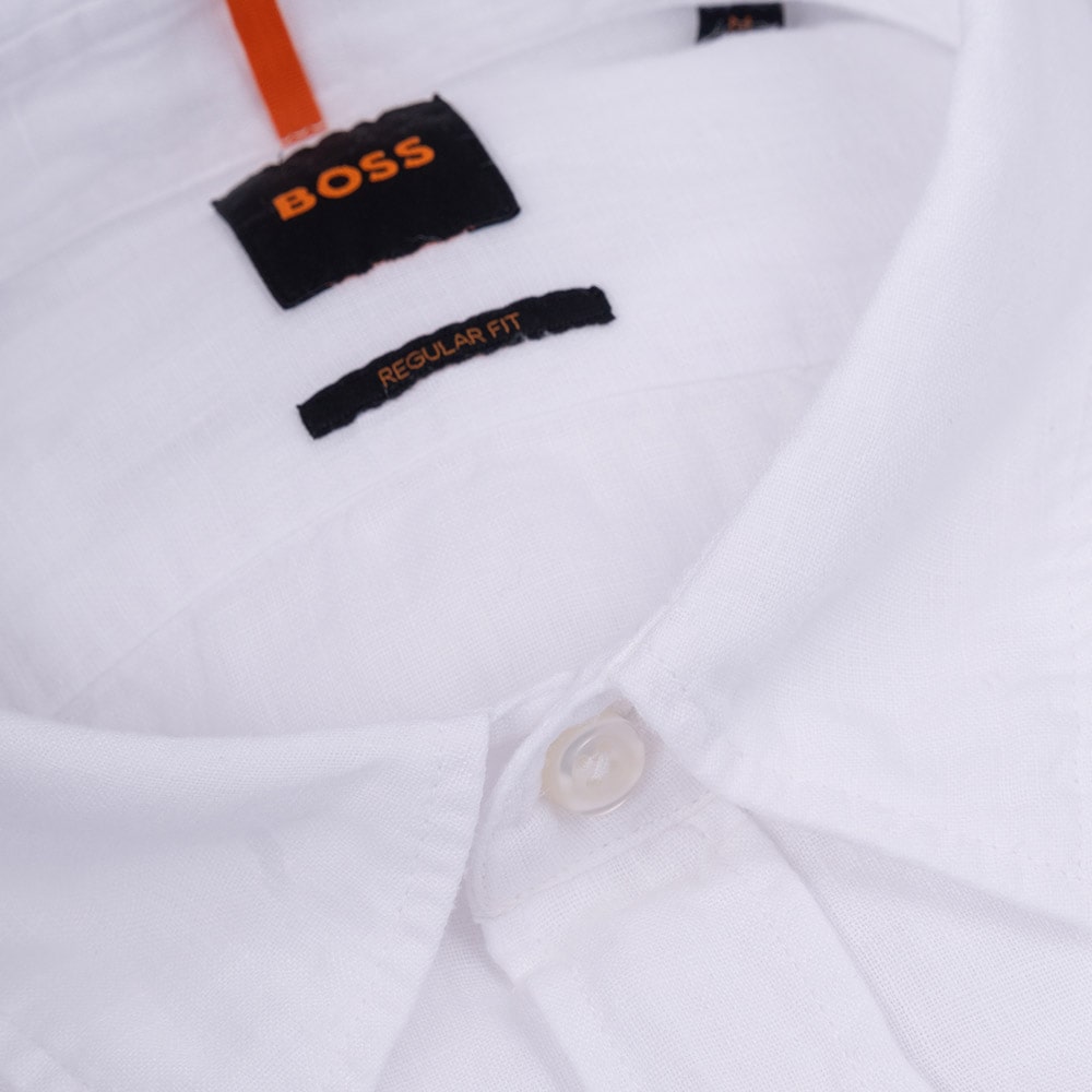 Boss Λευκό Πουκάμισο Relegant 100% Linen - 50489344