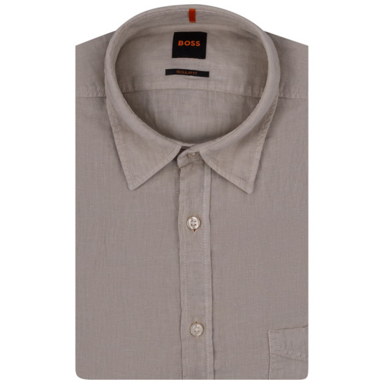 Boss Μπεζ Πουκάμισο Relegant 100% Linen - 50489344
