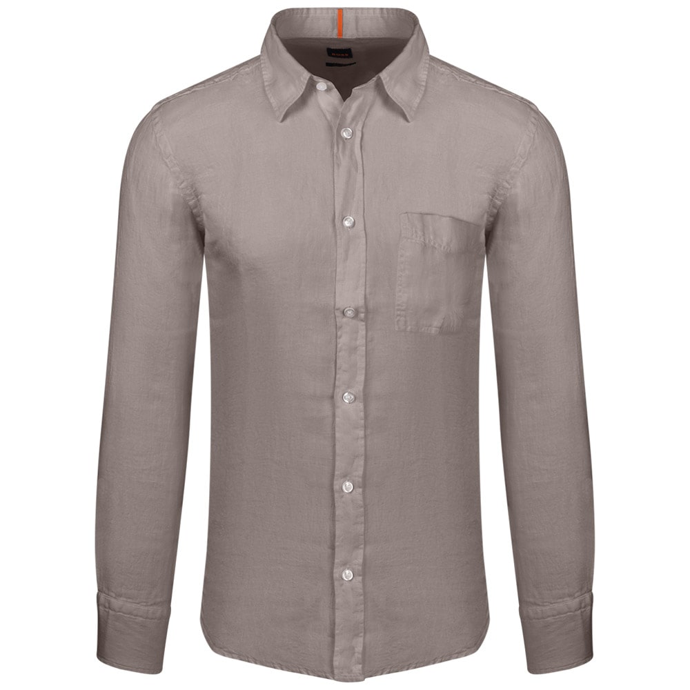 Boss Μπεζ Πουκάμισο Relegant 100% Linen - 50489344