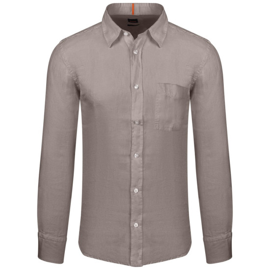 Boss Μπεζ Πουκάμισο Relegant 100% Linen - 50489344