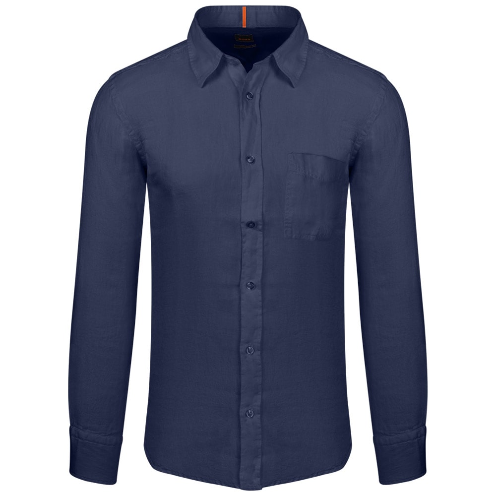 Boss Μπλε Πουκάμισο Relegant 100% Linen - 50489344