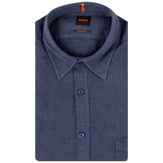Boss Μπλε Πουκάμισο Relegant 100% Linen - 50489344