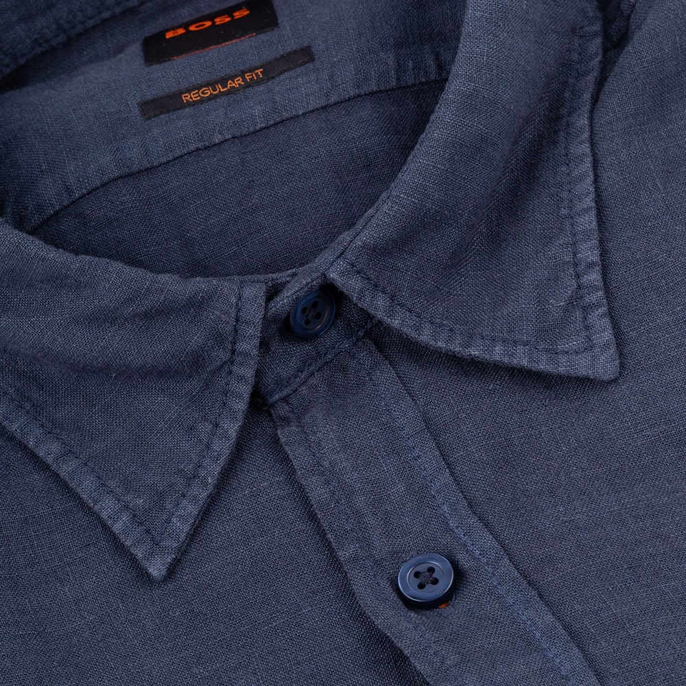 Boss Μπλε Πουκάμισο Relegant 100% Linen - 50489344