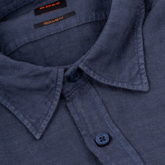 Boss Μπλε Πουκάμισο Relegant 100% Linen - 50489344