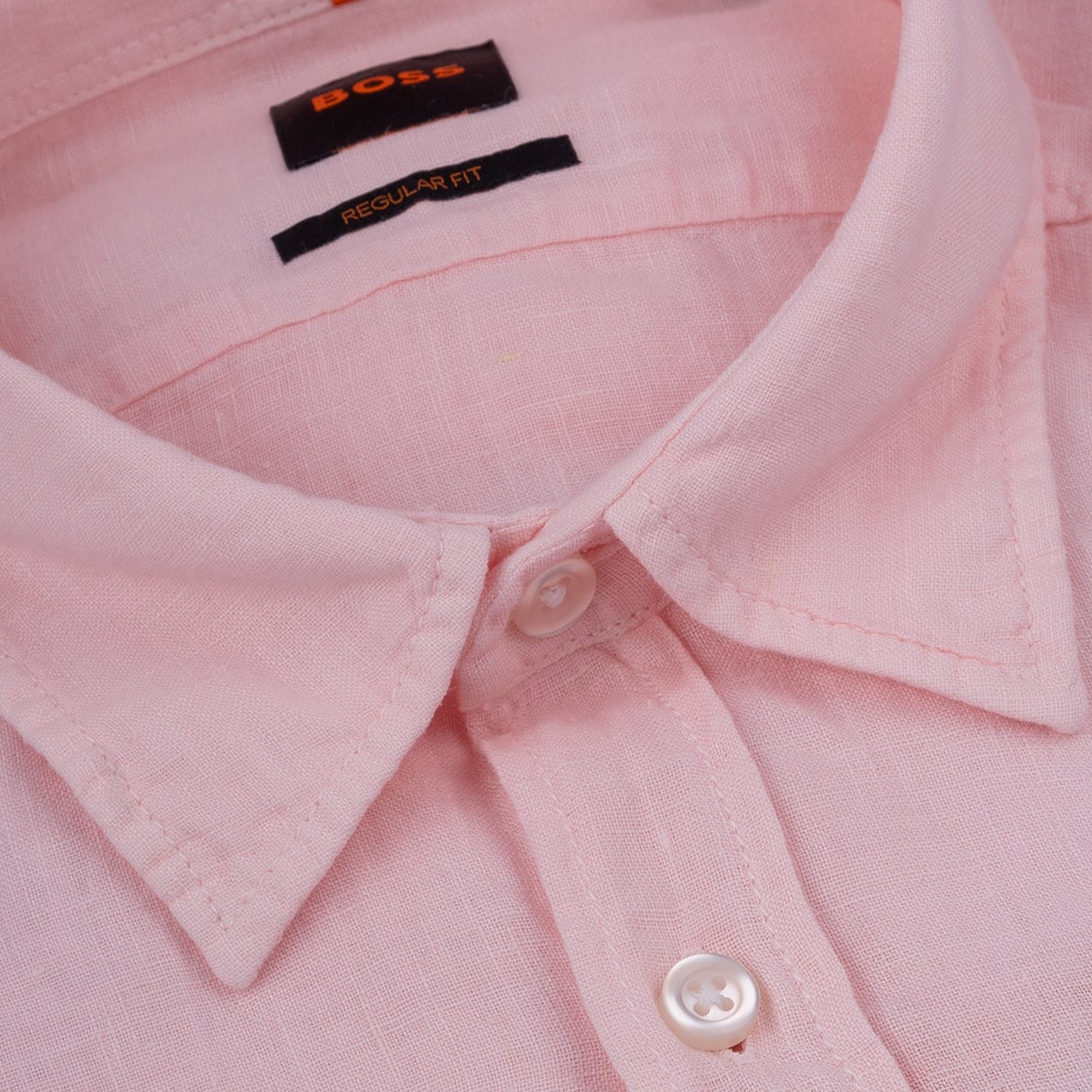 Boss Ροζ Πουκάμισο Relegant - 100% Linen - 50489344