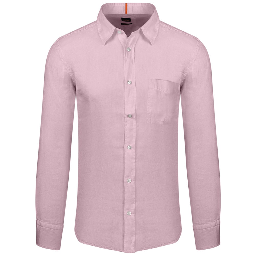 Boss Ροζ Πουκάμισο Relegant - 100% Linen - 50489344