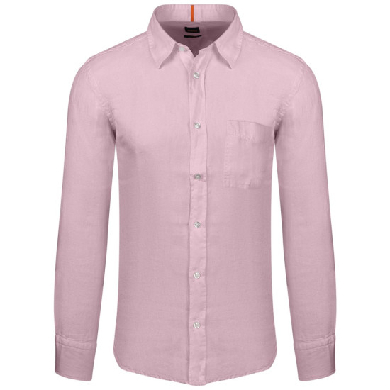 Boss Ροζ Πουκάμισο Relegant - 100% Linen - 50489344