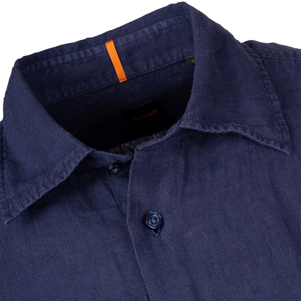 Boss Μπλε Πουκάμισο 100% Linen - 50489345