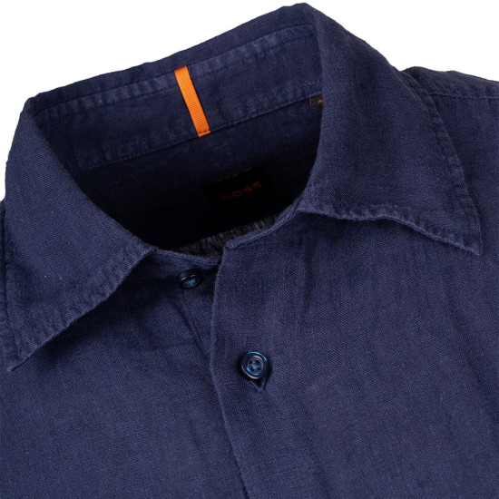 Boss Μπλε Πουκάμισο 100% Linen - 50489345
