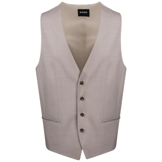 Boss Γιλέκο 100% Virgin wool 50489353 H-Huge-Vest-MM-224 Μπεζ