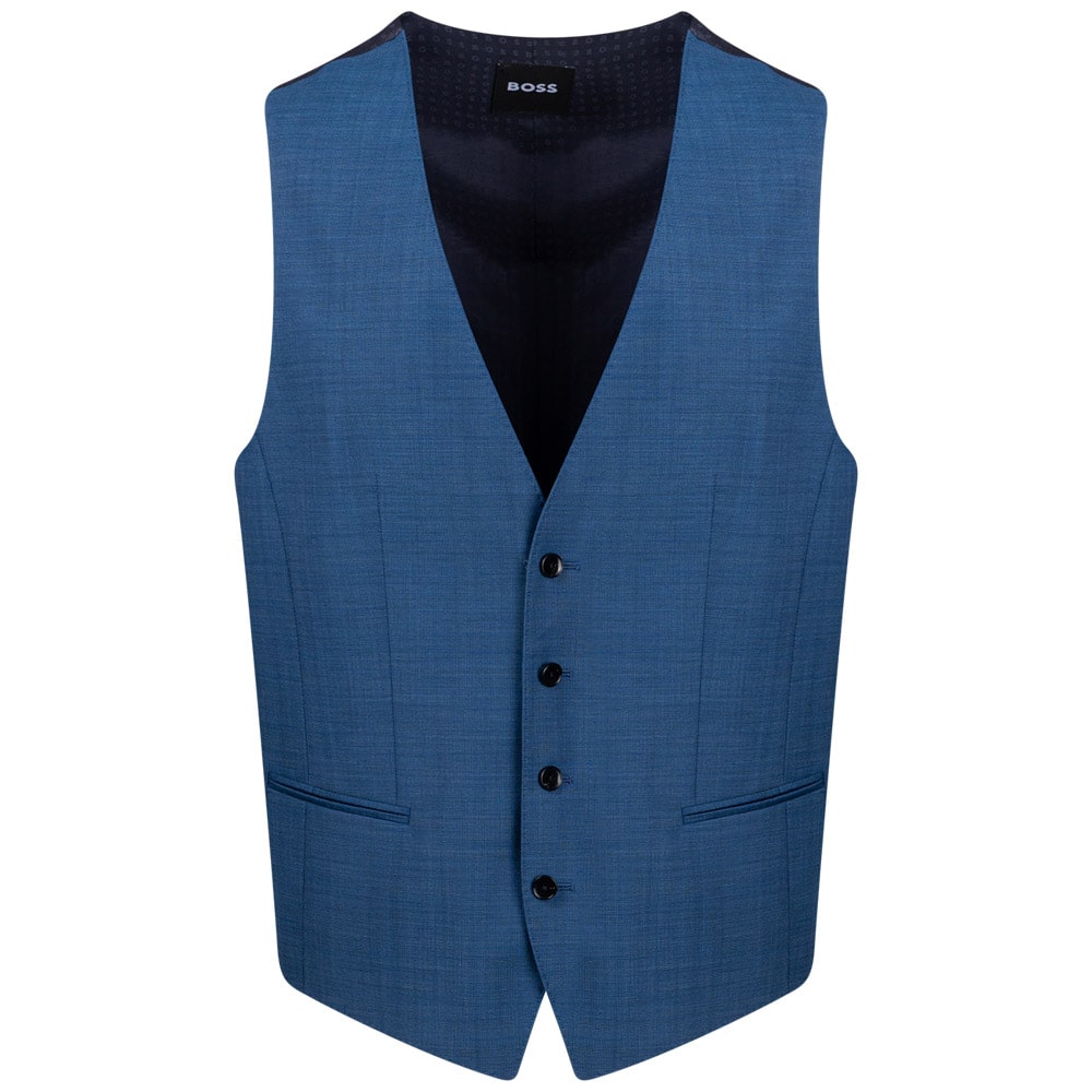 Boss Γιλέκο 100% Virgin wool 50489353 H-Huge-Vest-MM-224 Μπλε