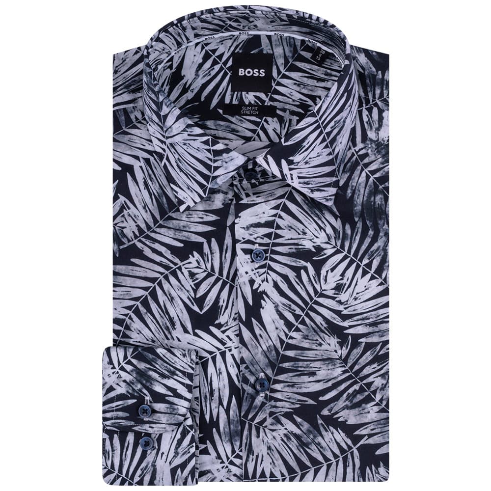 Boss Μπλε Πουκάμισο Floral - 50490034