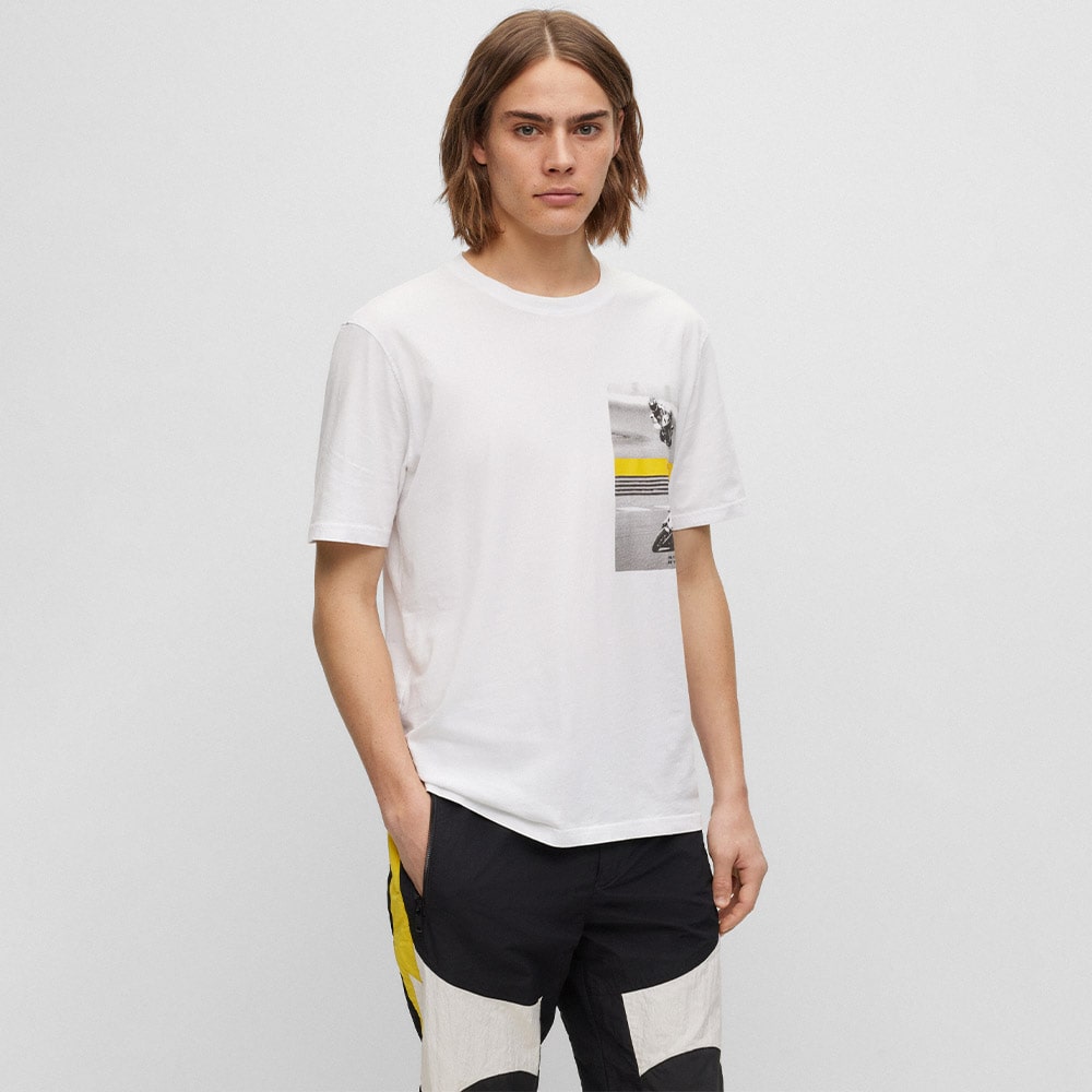 Boss T-shirt O-Neck 100% Cotton TeeMotor 50495741 Λευκό