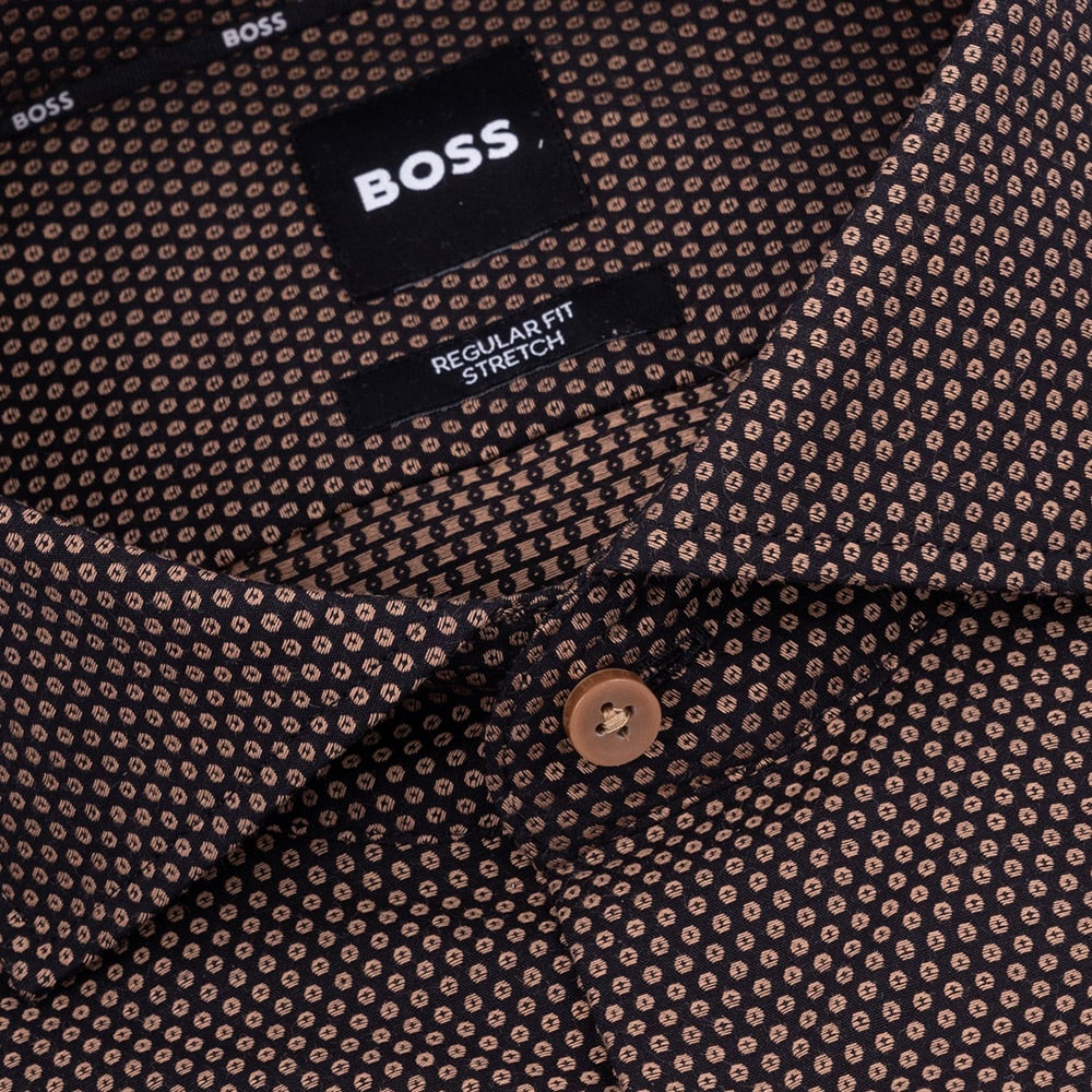 Boss Μαύρο/Μπεζ Πουκάμισο Με Μικροσχέδιο - 50496166