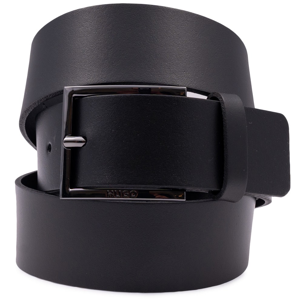 Hugo Μαύρη Ζώνη Geek_Sz35 100% Leather - 50496596