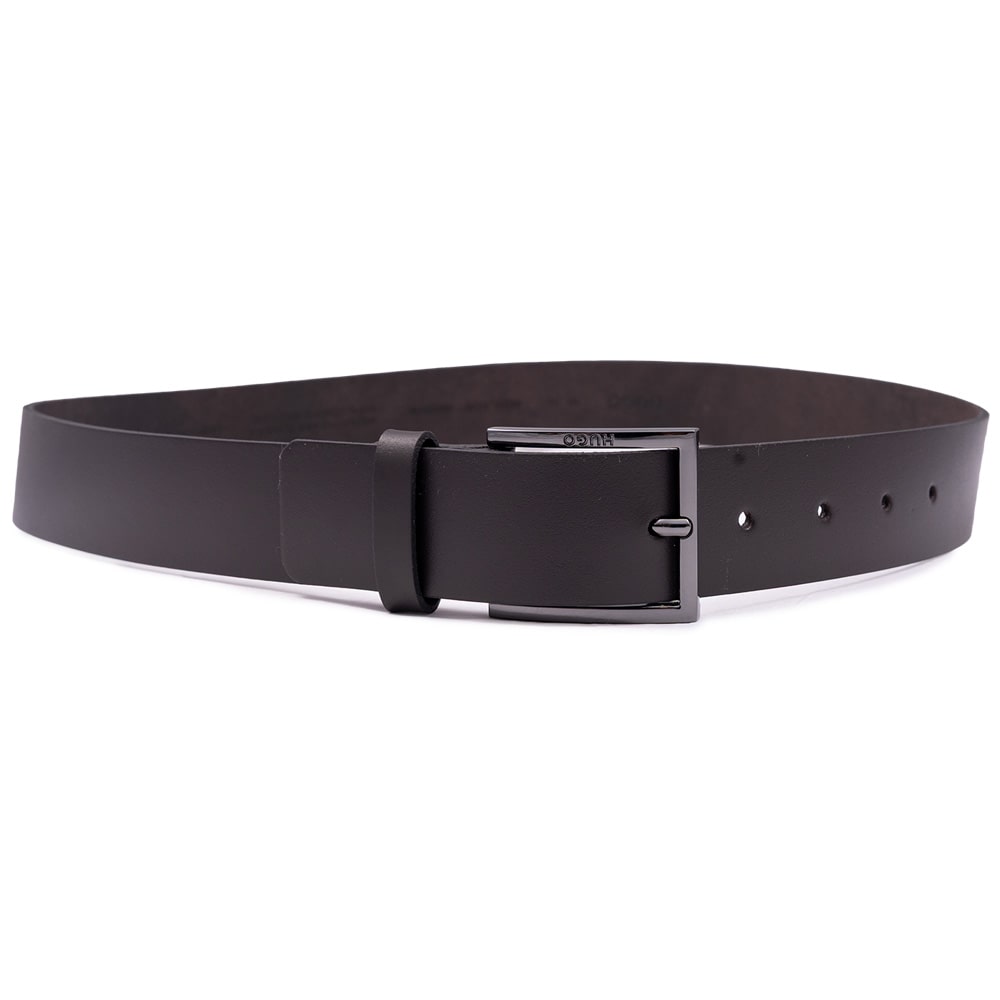 Hugo Καφέ Ζώνη Geek_Sz35 100% Leather - 50496596