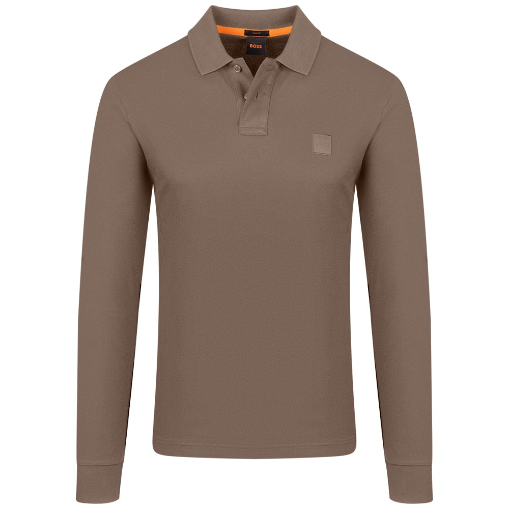 Boss Μπεζ Μακρυμάνικο polo Passerby - 50507704