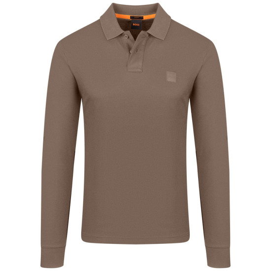 Boss Μπεζ Μακρυμάνικο polo Passerby - 50507704