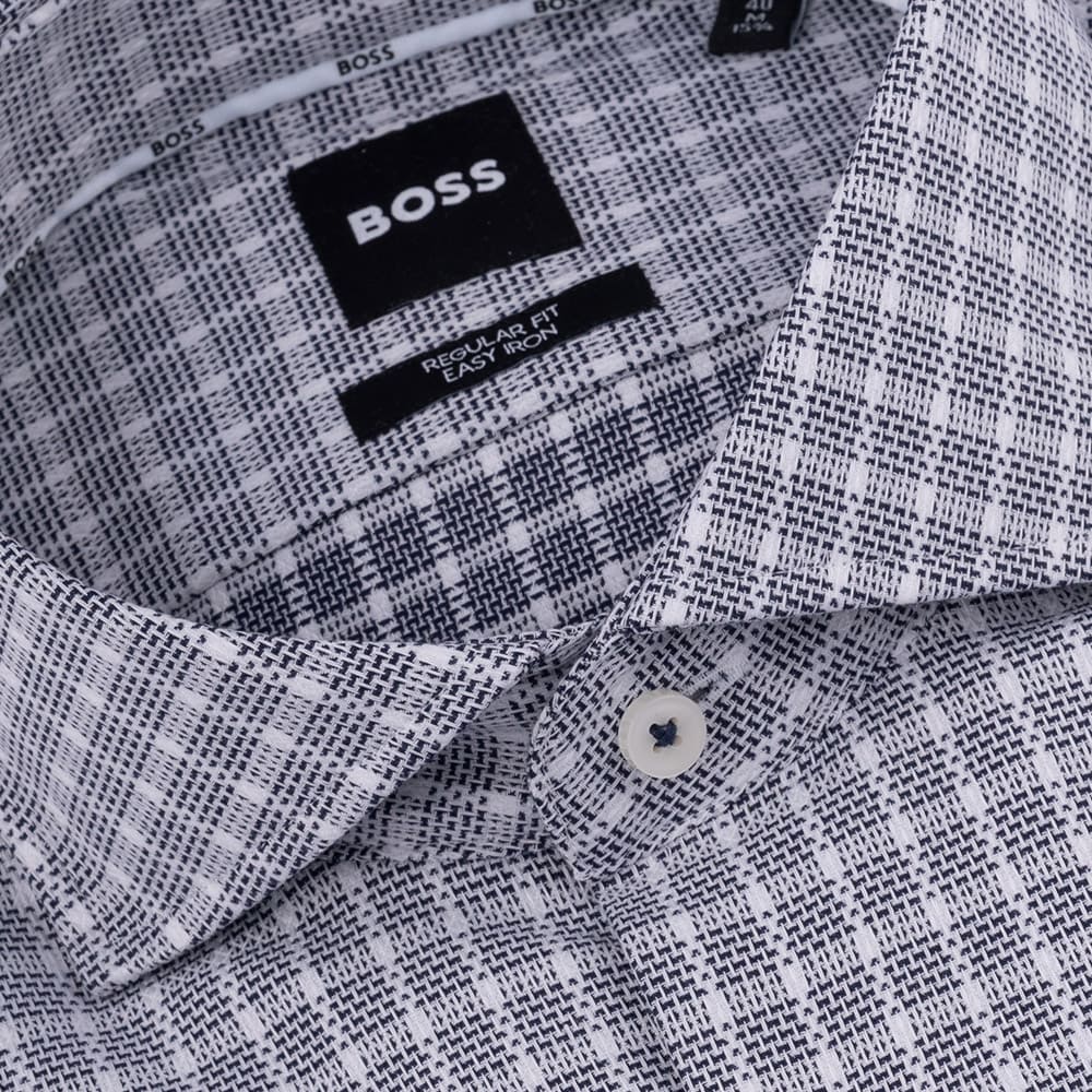 Boss Λευκό/Μπλε Πουκάμισο spread Καρό - 50508769