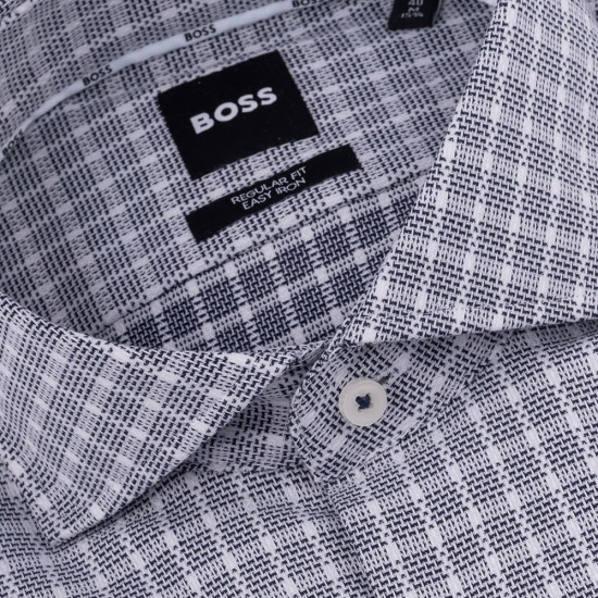 Boss Λευκό/Μπλε Πουκάμισο spread Καρό - 50508769