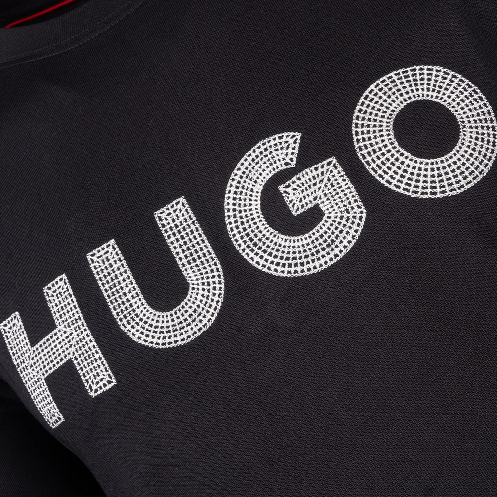 Hugo Μαύρο T-shirt C Neck Drochet - 50509958