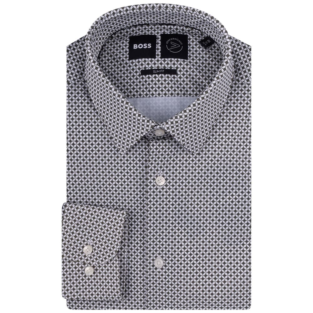 Boss Λευκό/Λαδί Πουκάμισο P-HANK-s-kent - 50513421