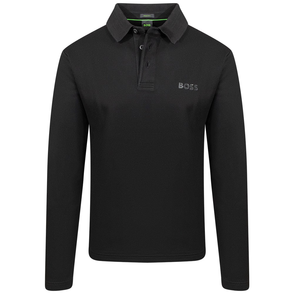 Boss Μαύρο Μακρυμάνικο polo Plisy Mirror - 50524620