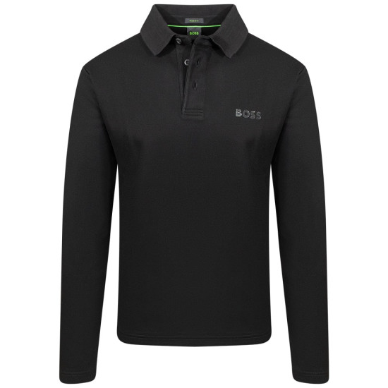 Boss Μαύρο Μακρυμάνικο polo Plisy Mirror - 50524620