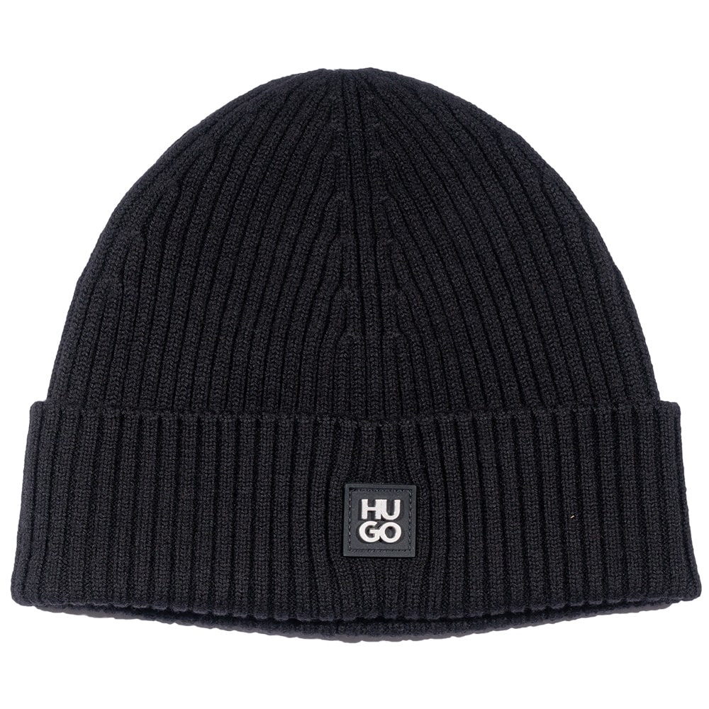 Hugo Μαύρος Σκούφος Xola Metal 100% Virgin Wool - 50527250