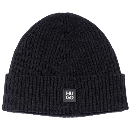 Hugo Μαύρος Σκούφος Xola Metal 100% Virgin Wool - 50527250