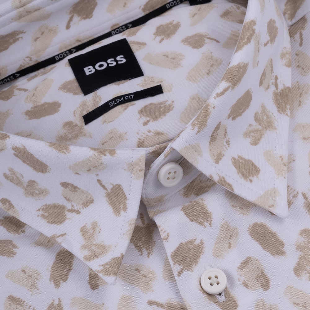 Boss Μπεζ Πουκάμισο Με Σχέδιο - 50533609